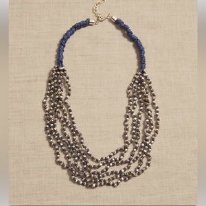 NWT AUREUS l+ ARGENT‎ SILVER BEADED STATEMENT NECKLACE